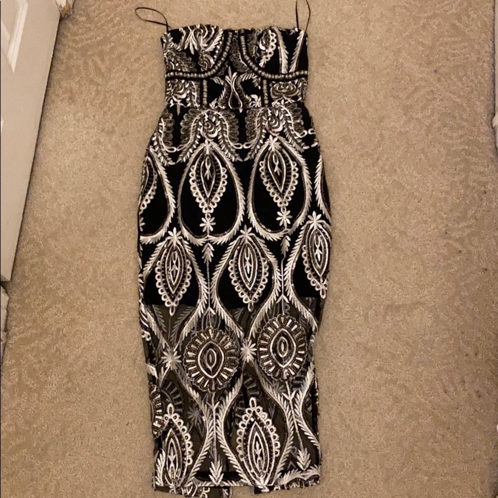 Black embroidered dress!
